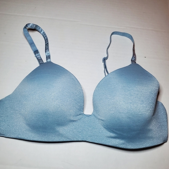 Victoria’s Secret T-Shirt Lightly Lined Wireless Bra Bra 34C Blue - Picture 1 of 5